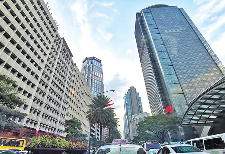Buildings tower above Ayala Avenue in Makati’s central business district in this file photo. (Photo from BusinessMirror)